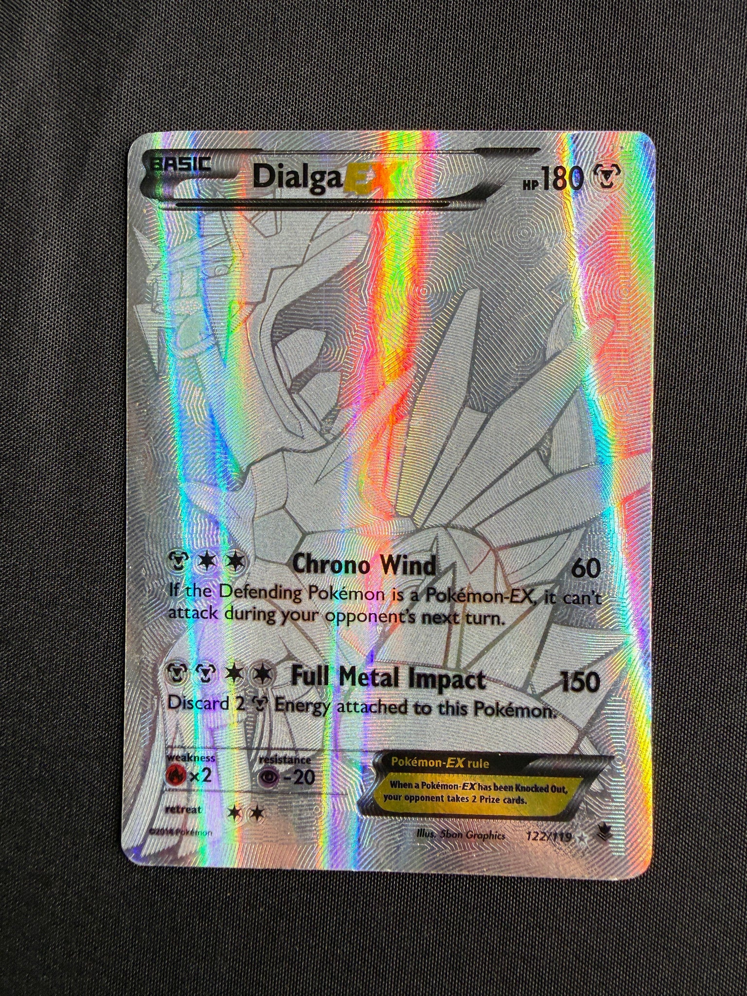 2014 Dialga EX XY Phantom Forces Full Art Holo 122/119 front