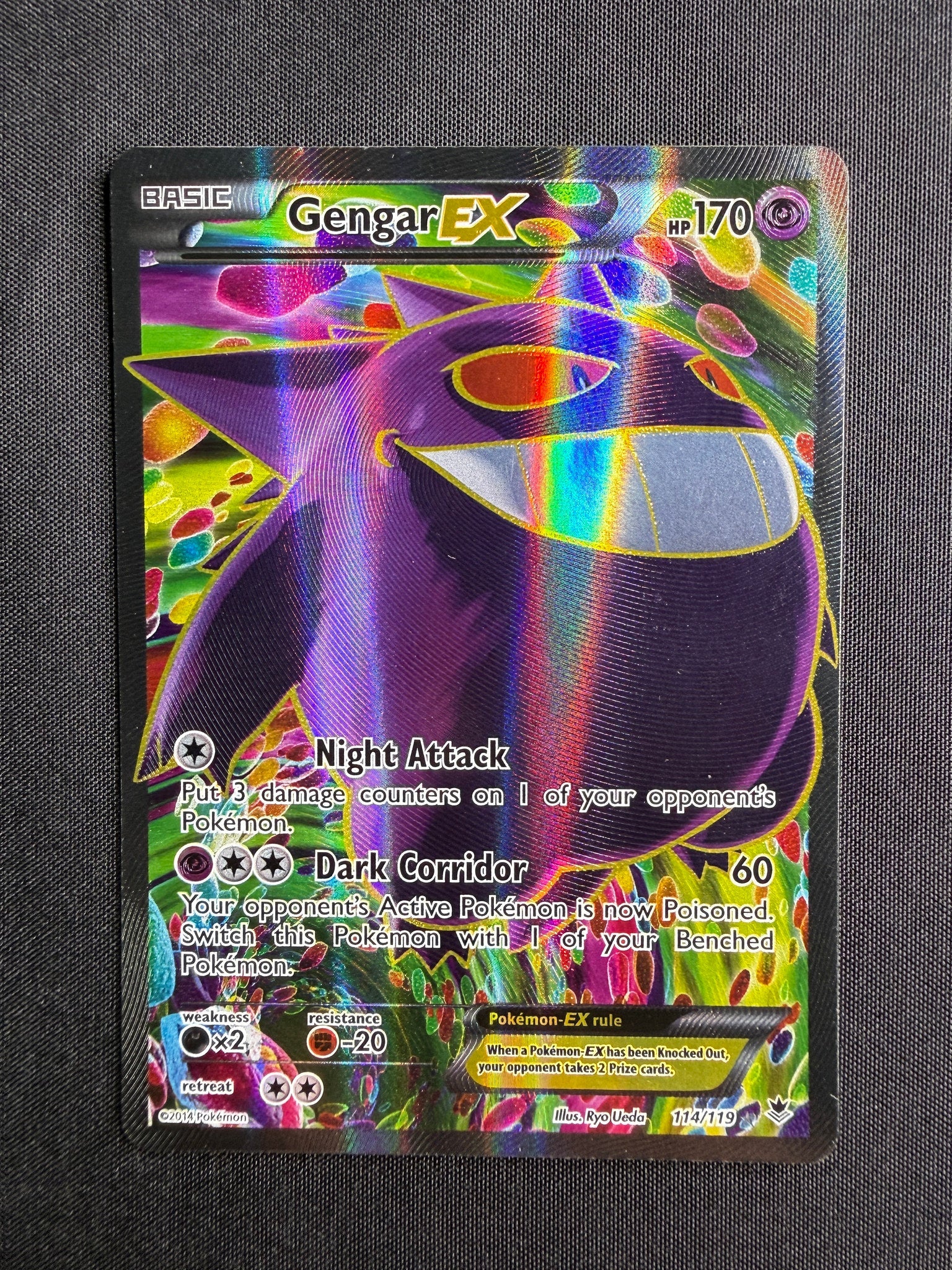 2014 Gengar EX XY Phantom Forces Full Art Holo 114/119 front