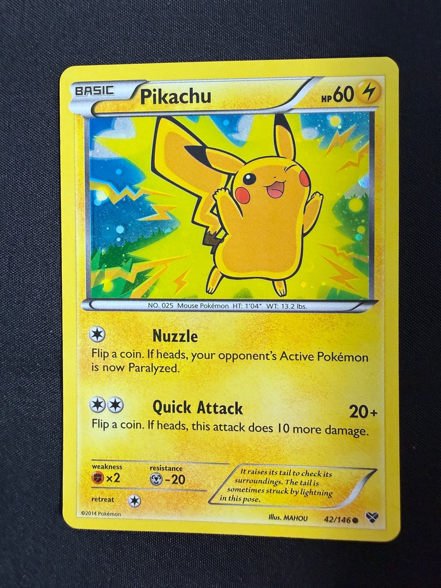 2014 Pikachu XY Cosmos Holo 42/146 front