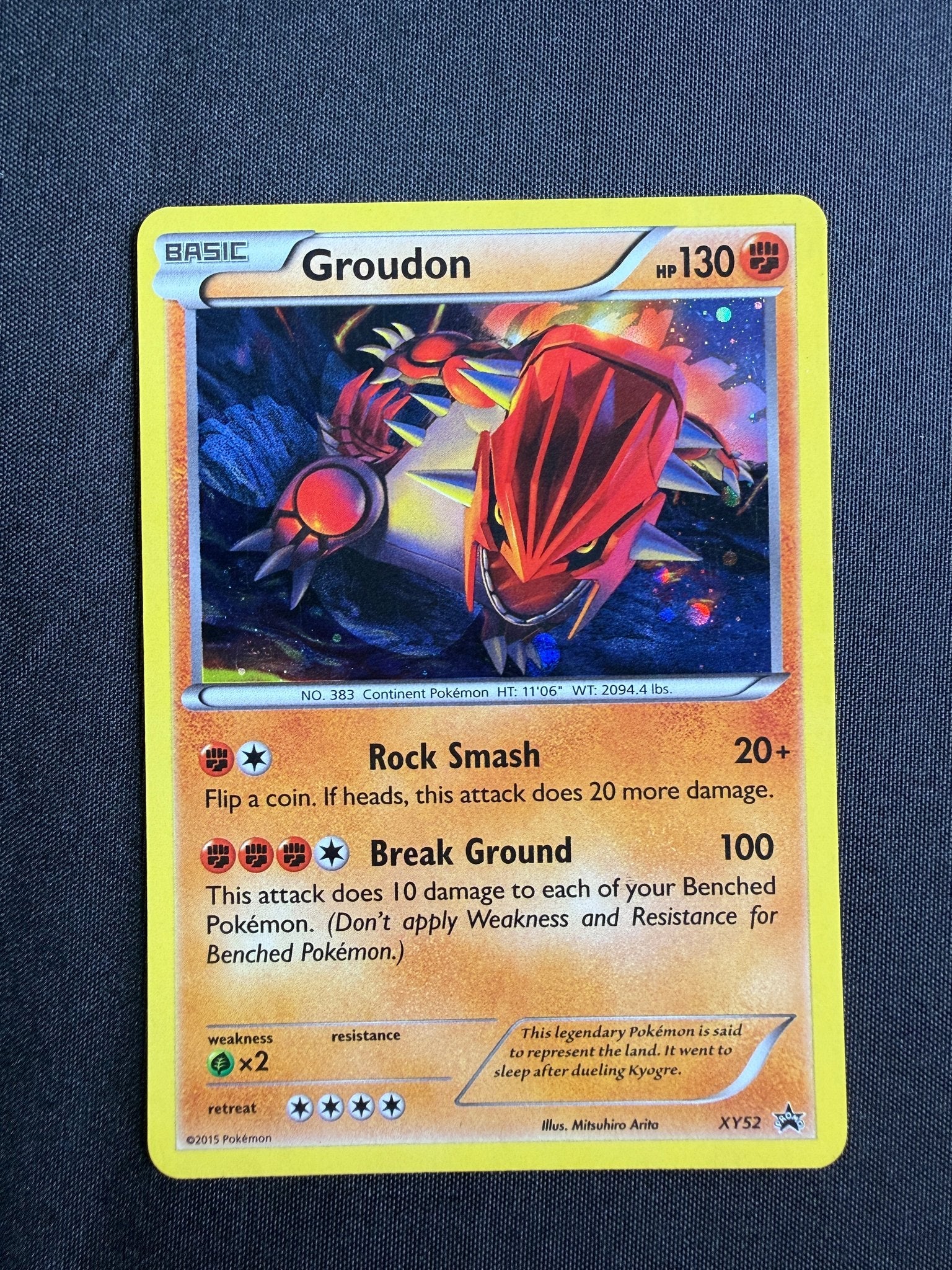 2015 Groudon XY Black Star Promo Holo XY52 front