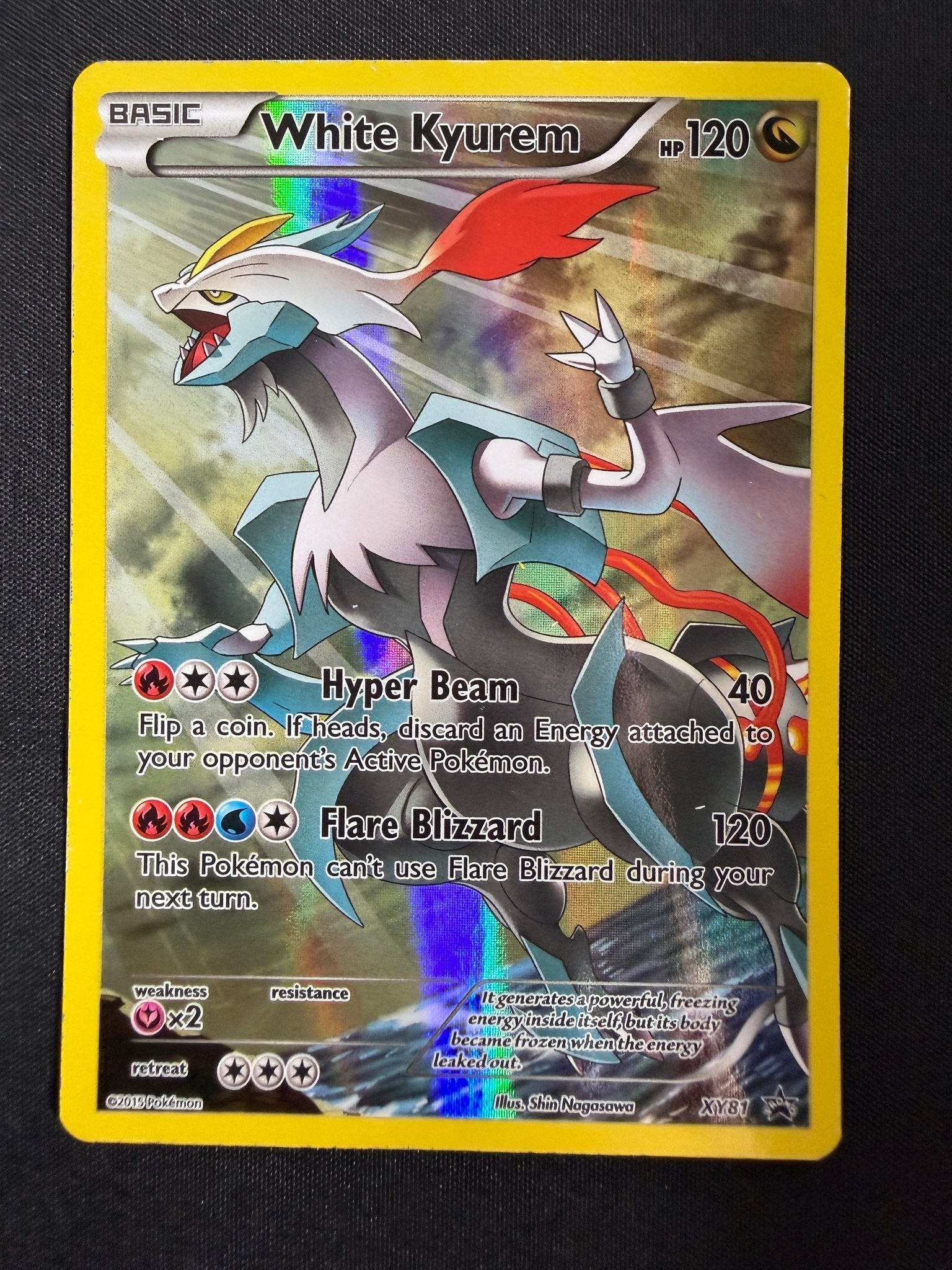 2015 White Kyurem XY Black Star Promo Full Art Holo XY81 front