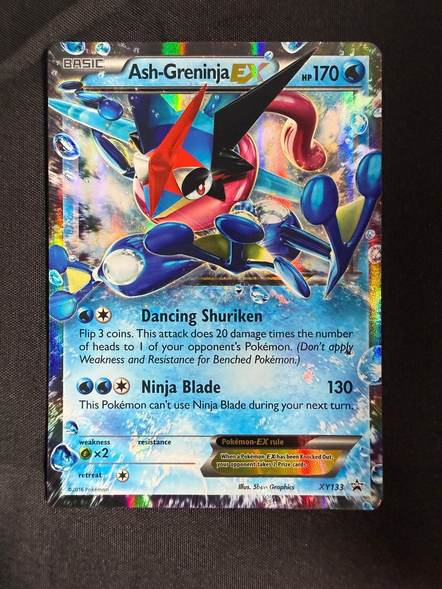 2016 Ash-Greninja EX XY Black Star Promo Holo XY133 front