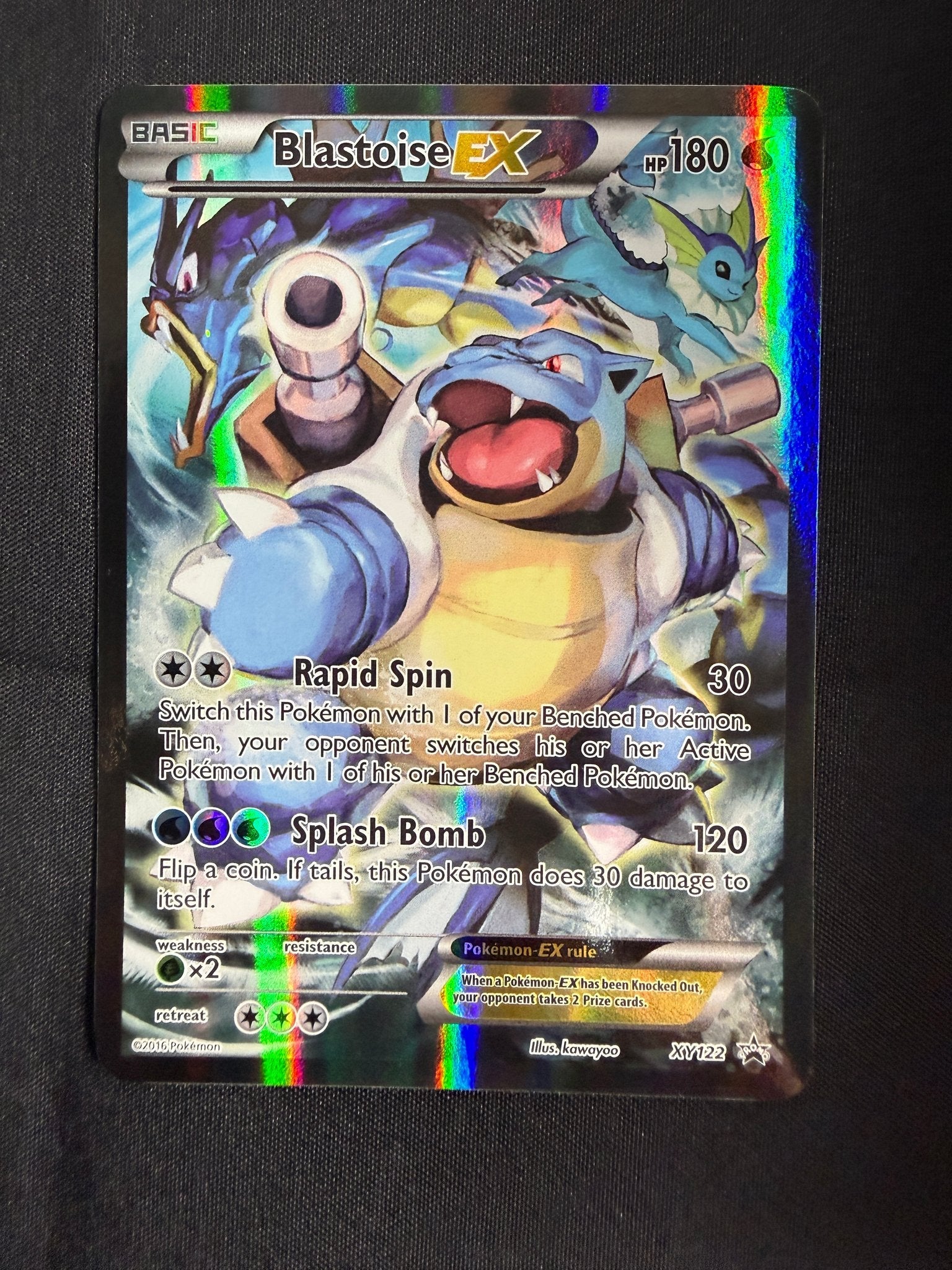 2016 Blastoise EX XY Black Star Promo Full Art Holo XY122 front