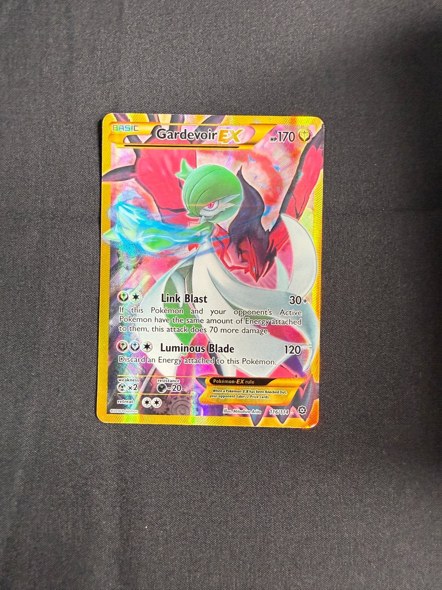 2016 Gardevoir EX XY Steam Siege Secret Rare Holo 116/114 front
