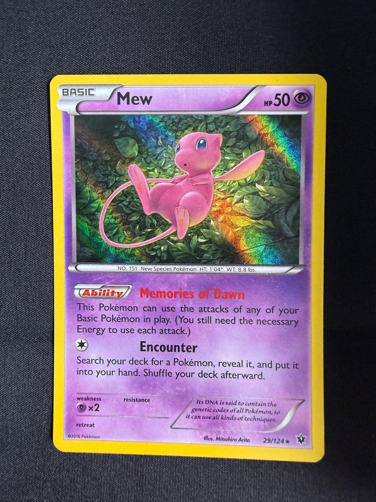 2016 Mew XY Fates Collide Holo 29/124 front