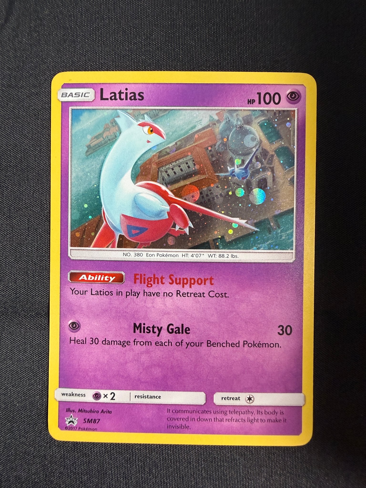 2017 Latias SM Black Star Promo Holo SM87 front