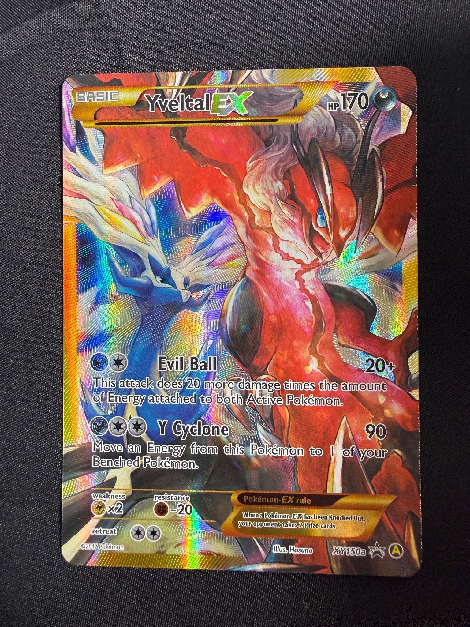 2017 Yveltal EX XY Black Star Promo Full Art Holo XY150a front