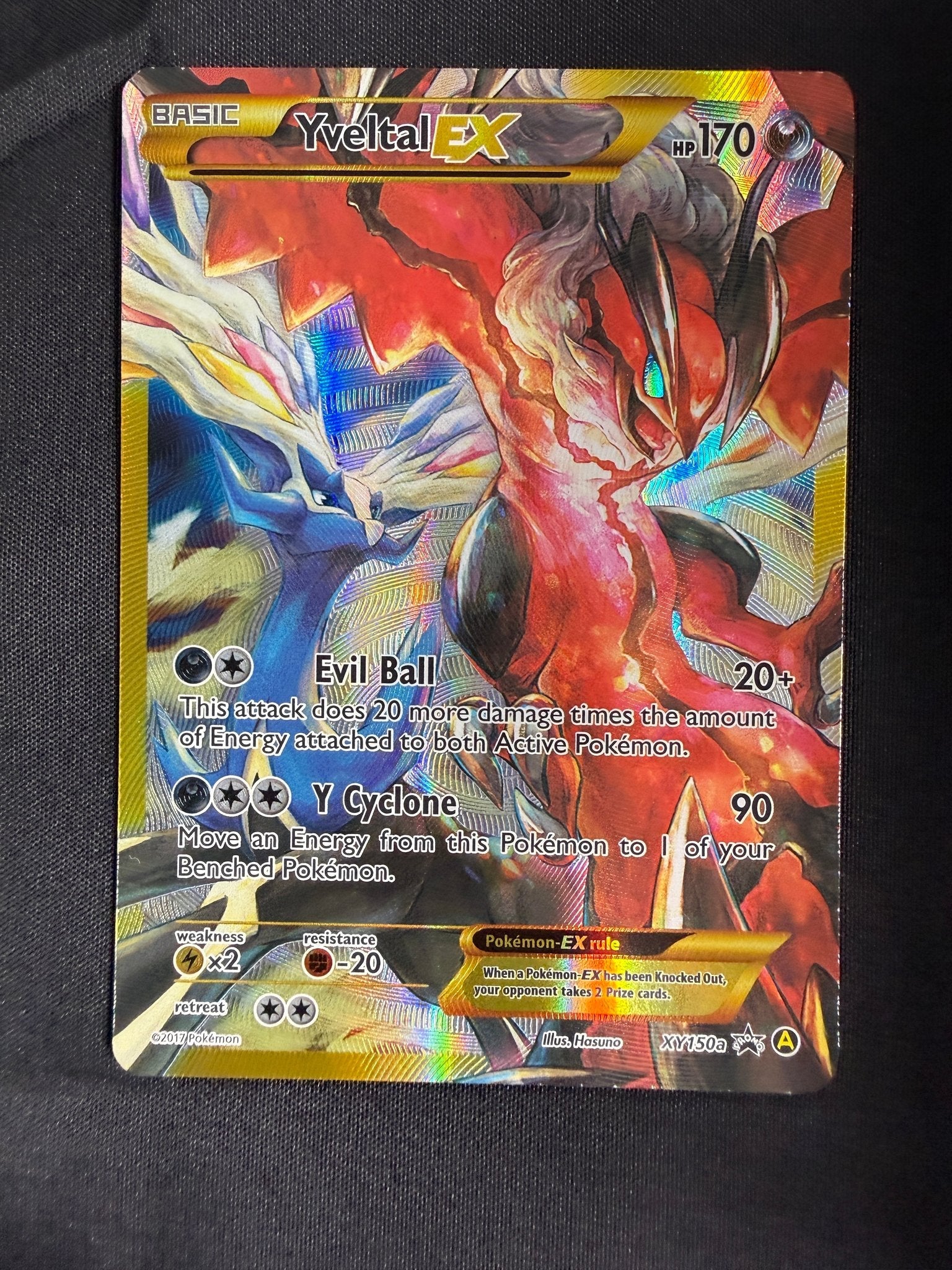 2017 Yveltal EX XY Black Star Promo Full Art Holo XY150a front