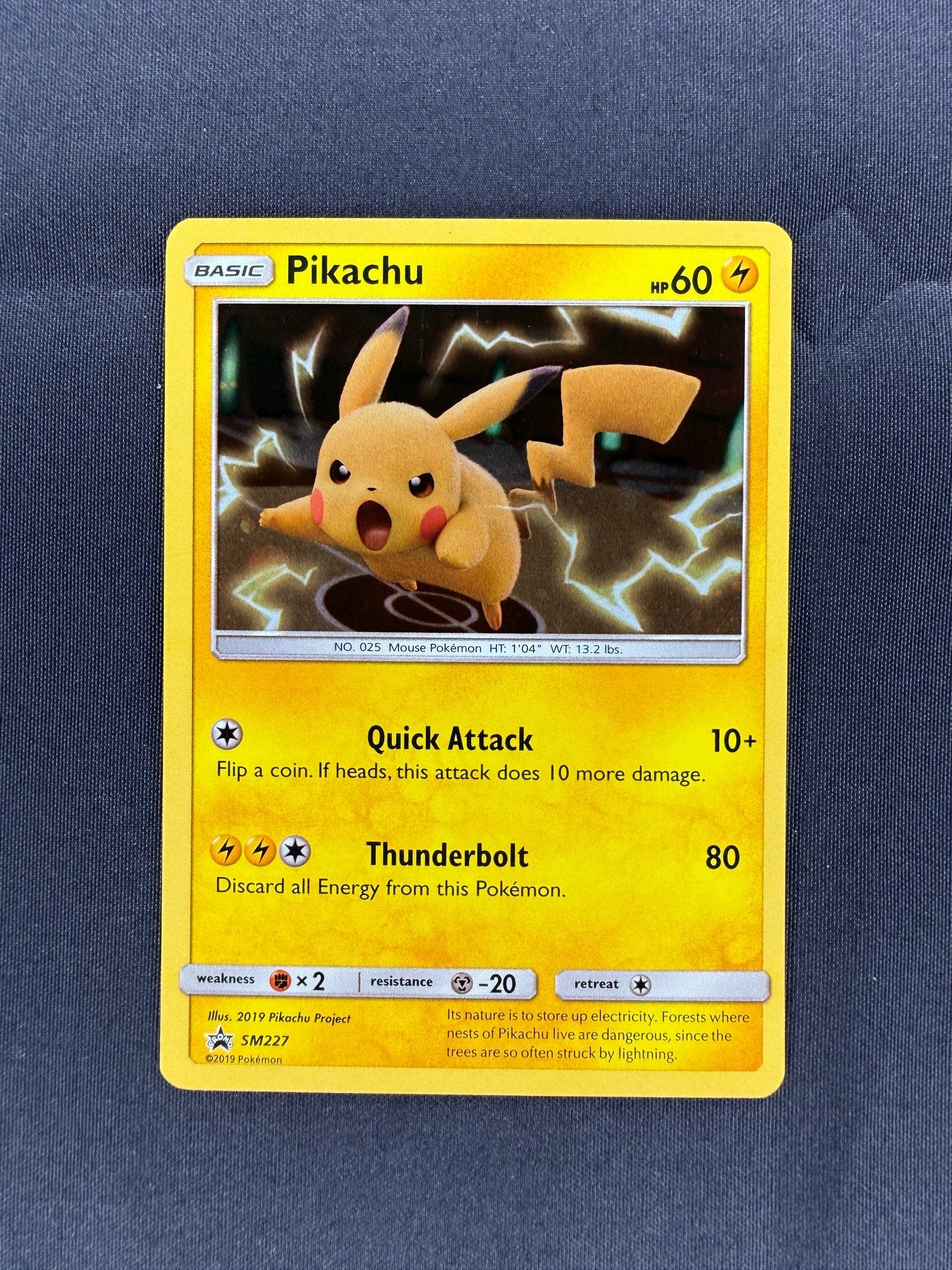 2019 Pikachu SM Black Star Promo SM227 front