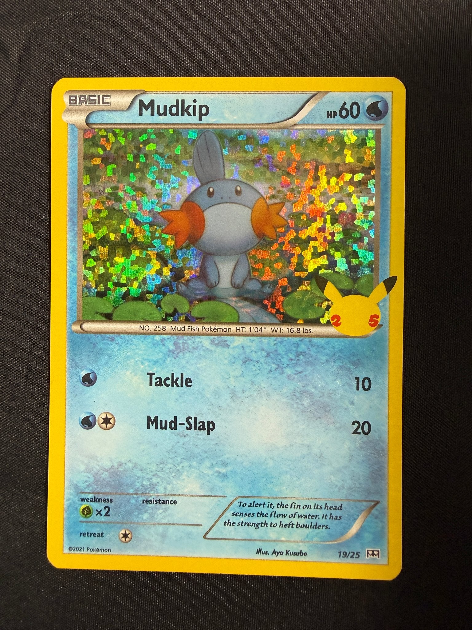 2021 Mudkip McDonald's 25th Anniversary Promo Holo 19/25 front