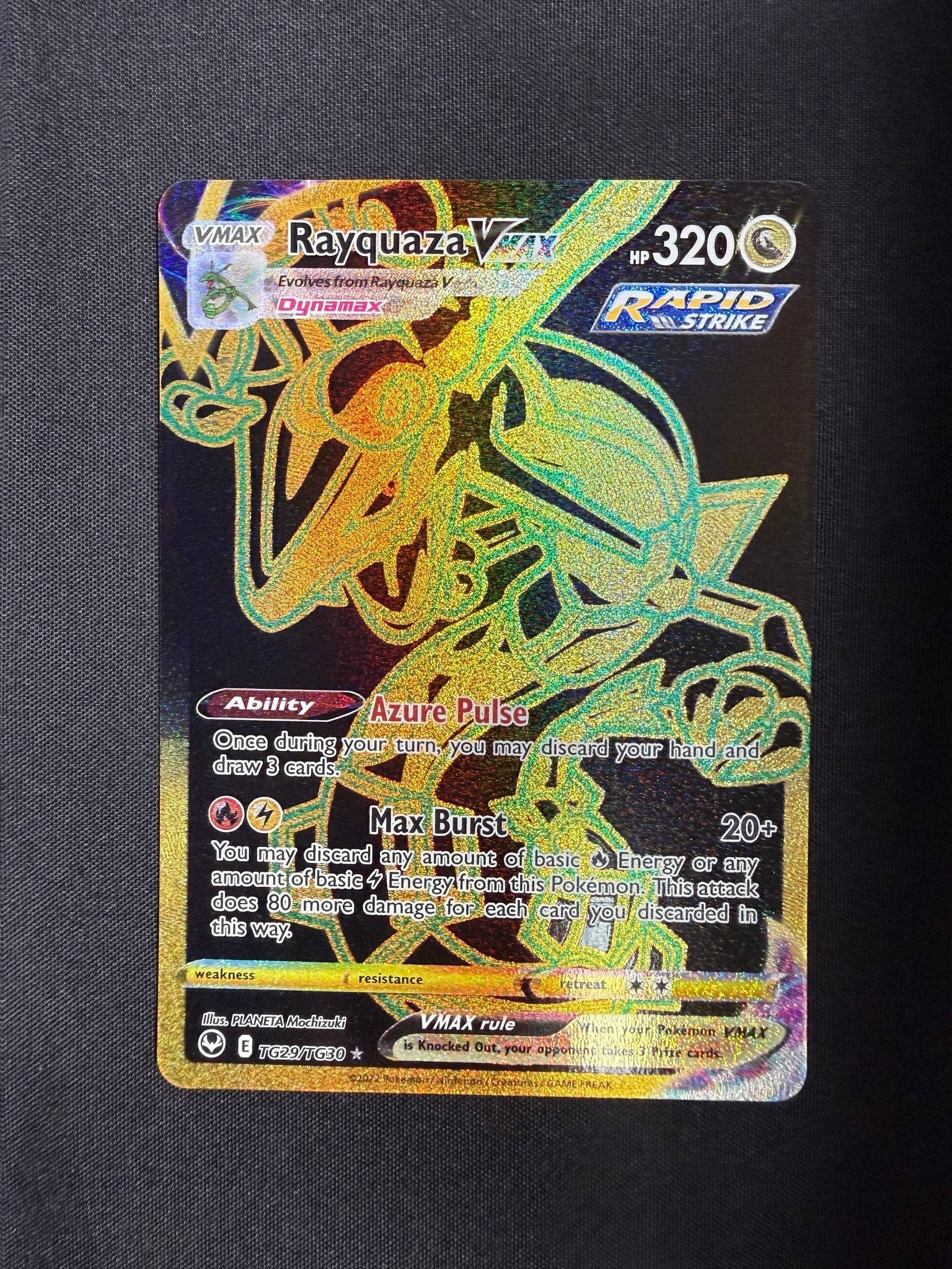 2022 Rayquaza VMAX Silver Tempest Trainer Gallery Holo TG29/TG30 front