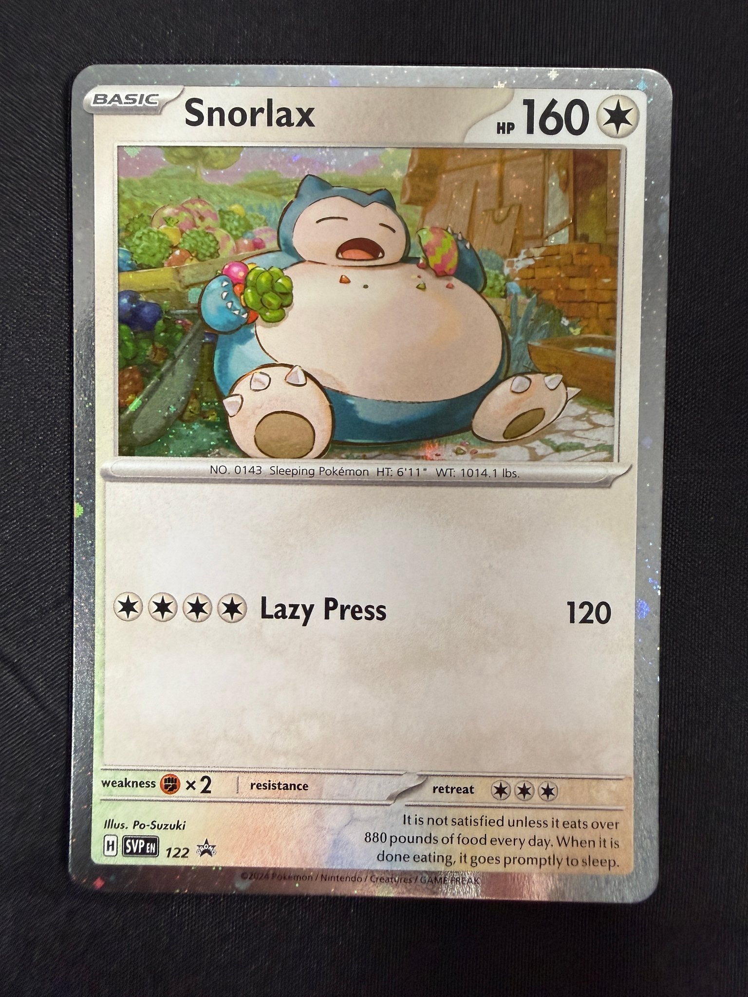2024 Snorlax SVP Black Star Promo Holo SVP122 front
