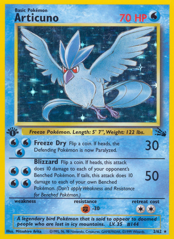 Articuno Fossil Holo 2/62 raw single