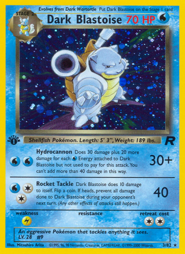 Dark Blastoise Team Rocket Holo 3/82 raw single